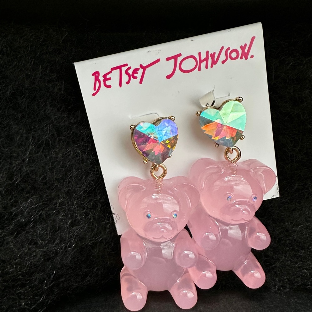 Betsey Johnson Light Pink Gummy Bear Gum Drop Earrings